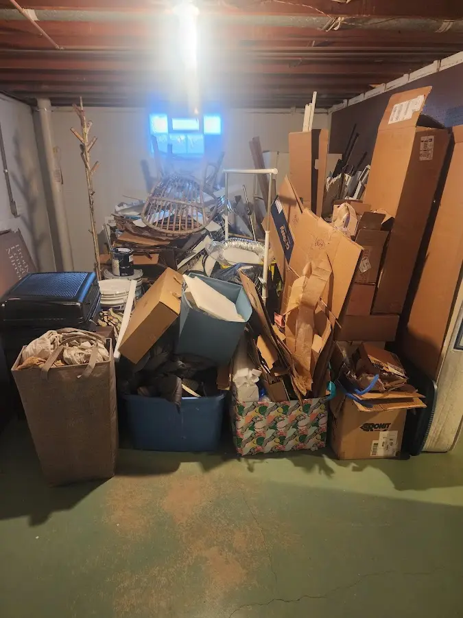 Roll-off dumpster container at job site for 2 Yard Dumpster Rental in New Bremen